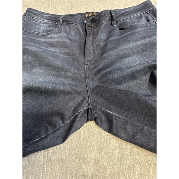 Denim Suede Brand Jeans Womens 32 Navy Blue Farrah High Rise Flare Leg - Picture 10 of 10